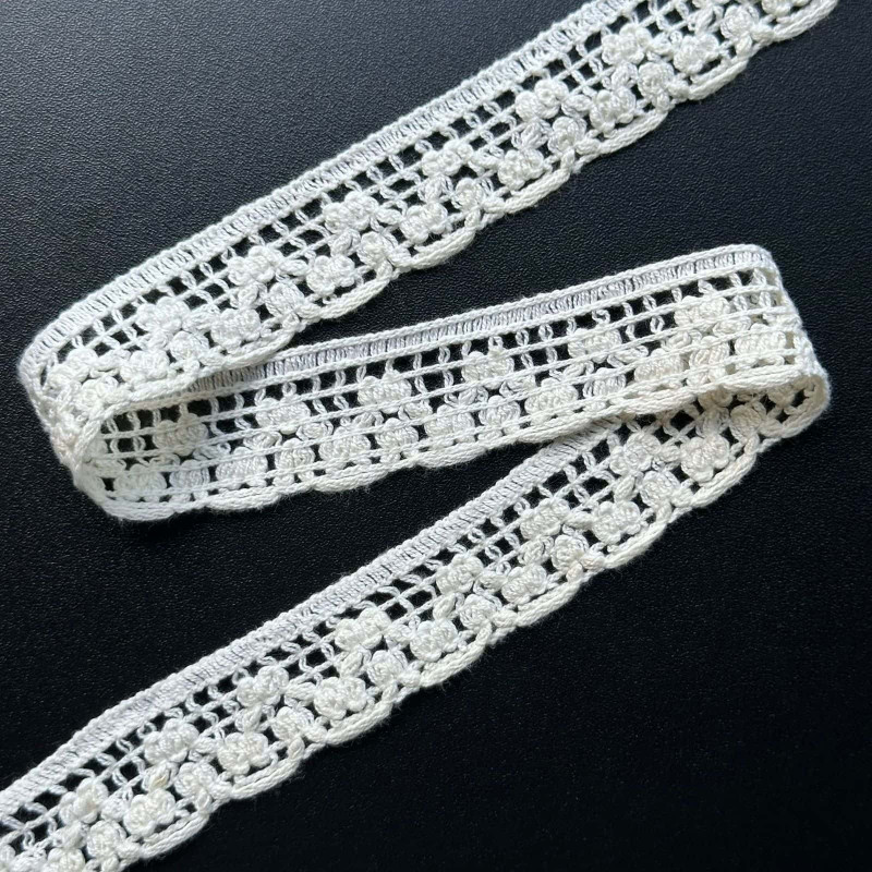 Barrado de Renda de Algodão - Crú - 2,5cm - 867 Barrado de Renda de Algodão - Crú - 2,5cm - 867