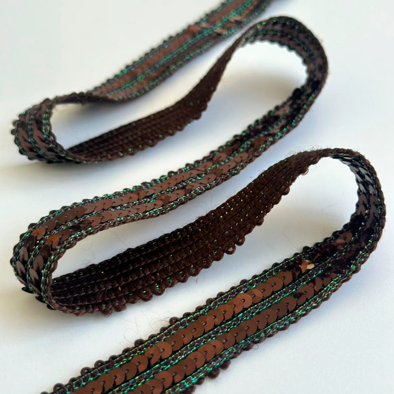 Faixa Bordada com Paetês - 2cm - 418