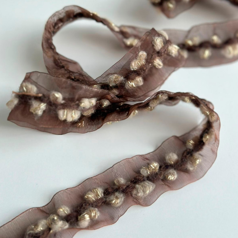 Passamanaria Fru-Fru de Lã com Lurex - 3,5cm - 410