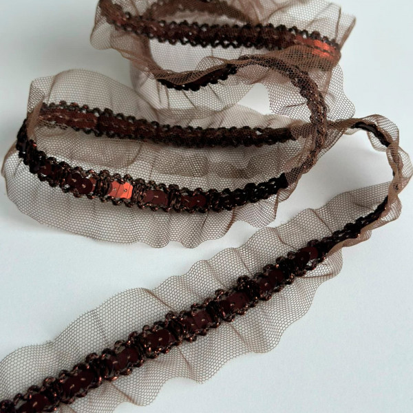 Passamanaria Fru-Fru de Tule com Paetê - 3,5cm - 411