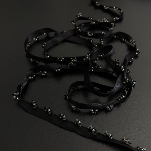 Fita de Cetim Bordada - 7mm - 403