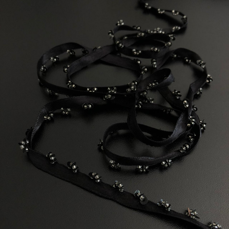 Fita de Cetim Bordada - 7mm - 403