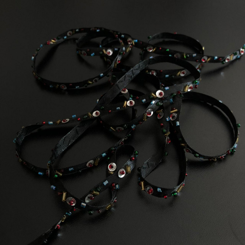 Fita de Cetim Bordada - Multicolor - 7mm - 405