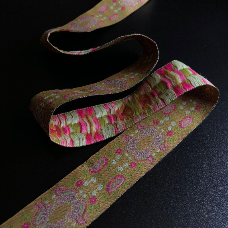 Fita Grega - Galão Cáqui - Estampado - 3,1cm - 382