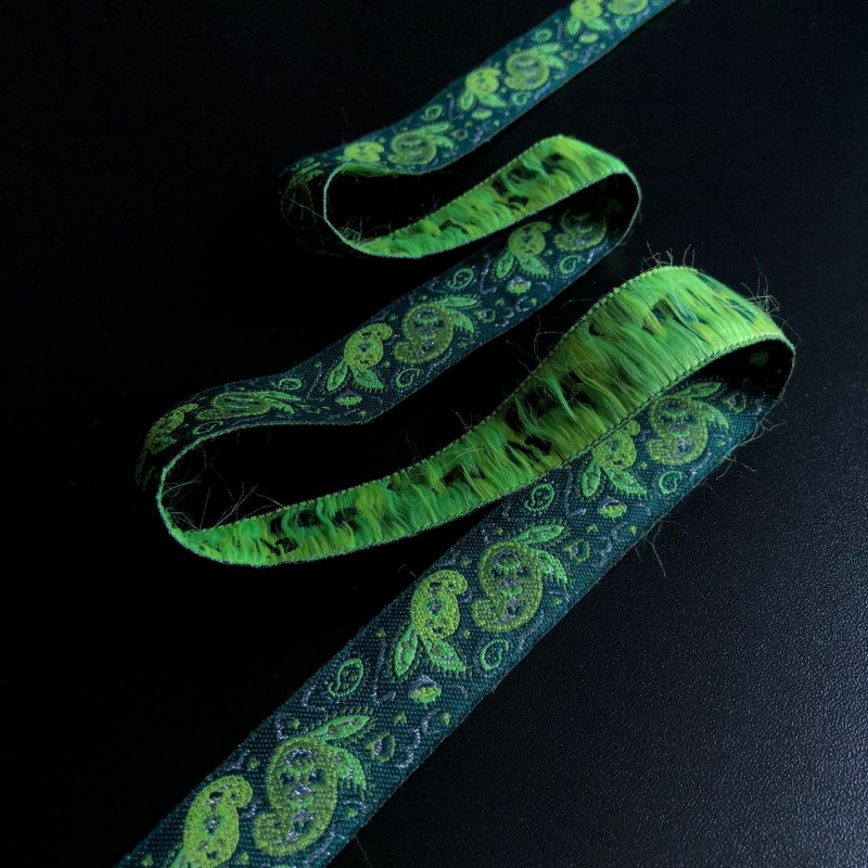Fita Grega - Galão - Paisley Verde - 2,4cm - 388