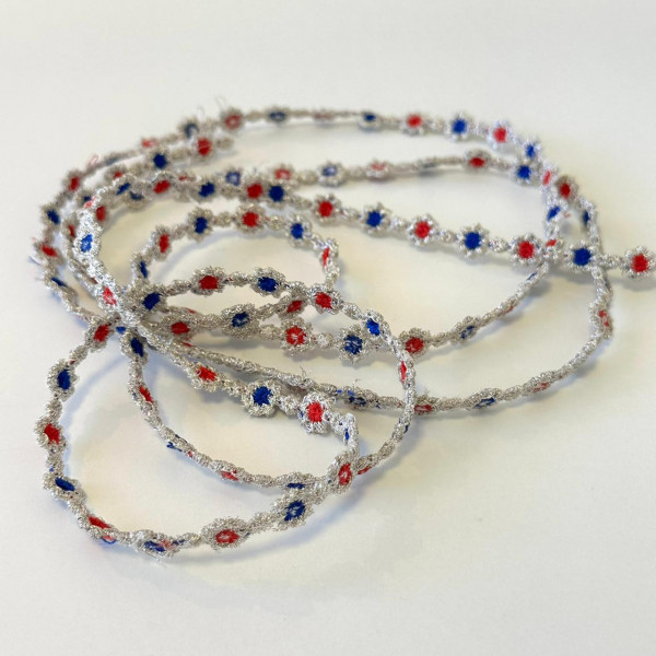 Passamanaria Bordada em Lurex Prata - 9mm - 413