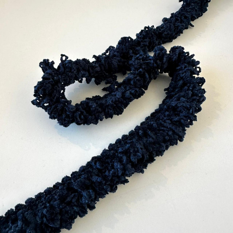 Entremeio de Franja de Chenille - Marinho - 2,5cm - 420 Entremeio de Franja de Chenille - Marinho - 2,5cm - 420