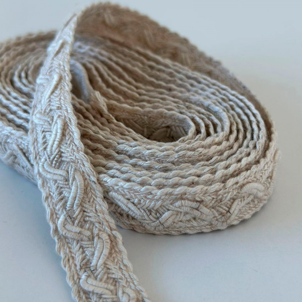 Entremeio de Linho com Algodão - Natural - 1,7cm - 423