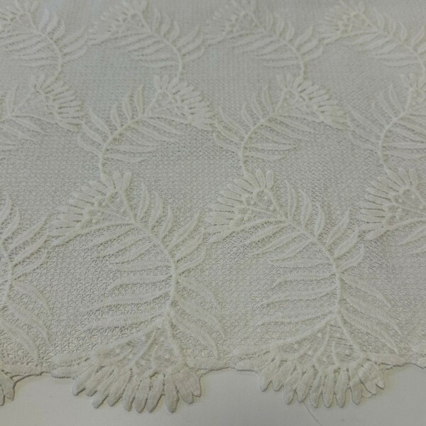 Último Corte - 60cm - Guipure Folhagens - Off White 