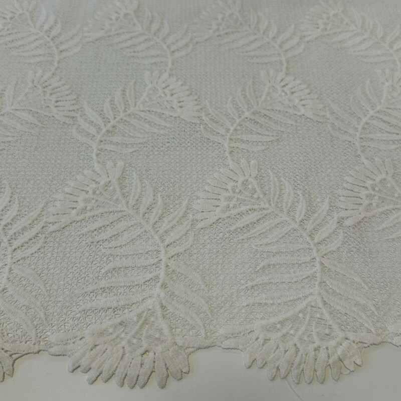 Último Corte - 60cm - Guipure Folhagens - Off White Último Corte - 60cm - Guipure Folhagens - Off White