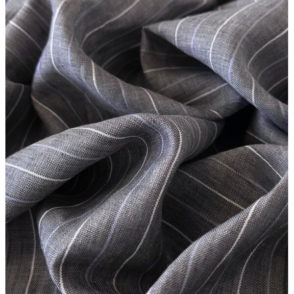 Linho Puro Chumbo - Risca-de-Giz 