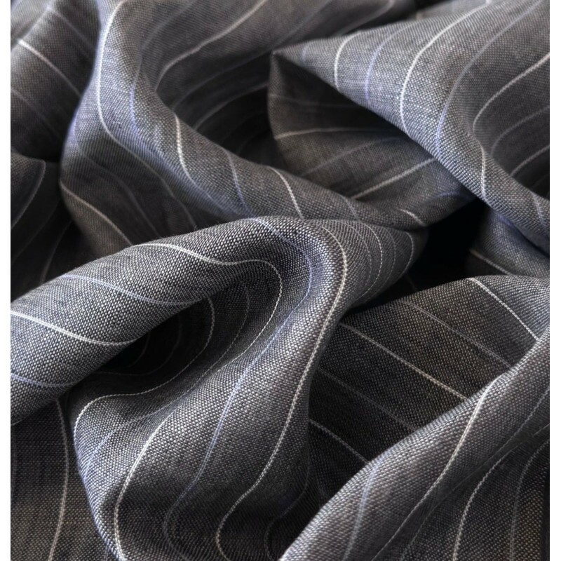 Linho Puro Chumbo - Risca-de-Giz Linho Puro Chumbo - Risca-de-Giz