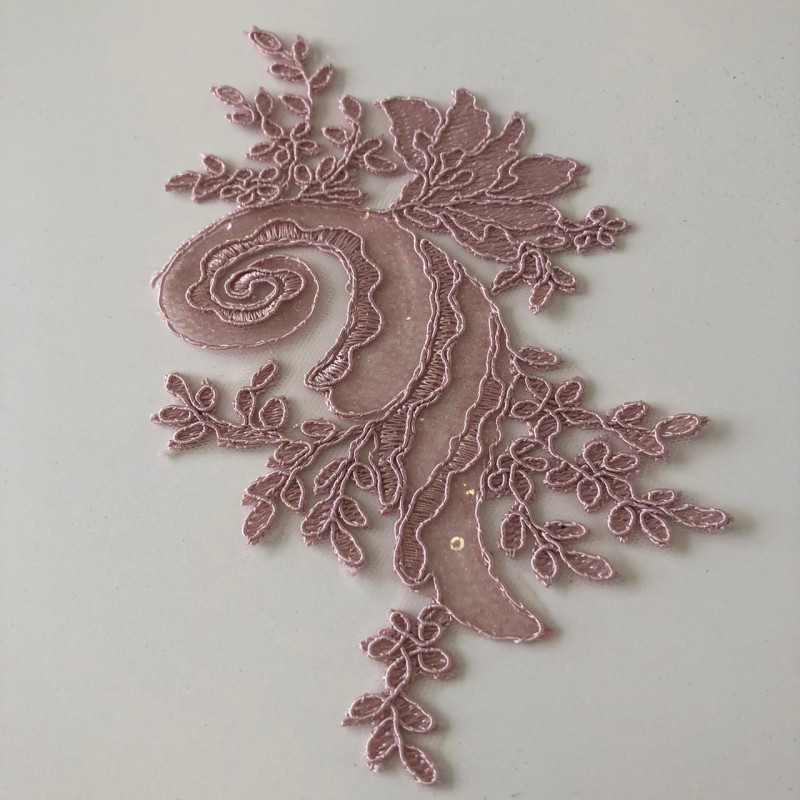 Aplique Renda Soutache Rose - 138