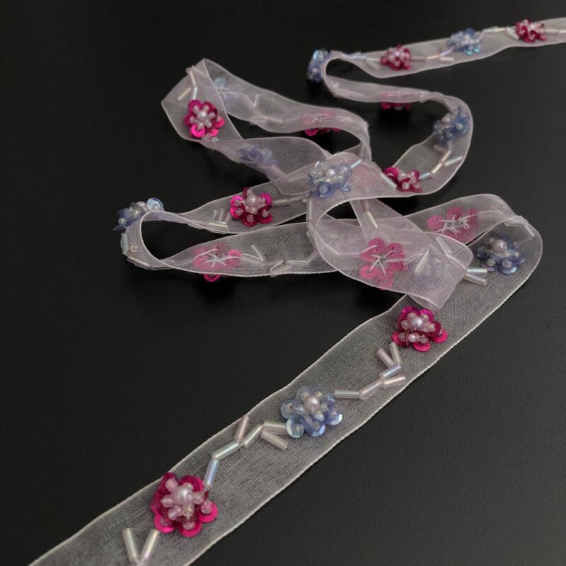 Faixa de Organza Bordada 9