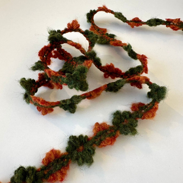 Entremeio de Lã Pura - Militar / Terracota - 3cm - 554