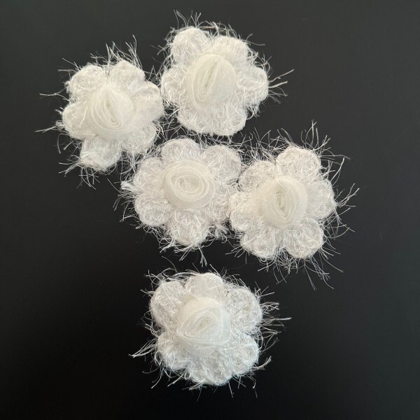 Aplique de Flor - Cabelo de Anjo / Organza - Off
