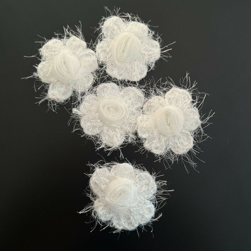 Aplique de Flor - Cabelo de Anjo / Organza - Off