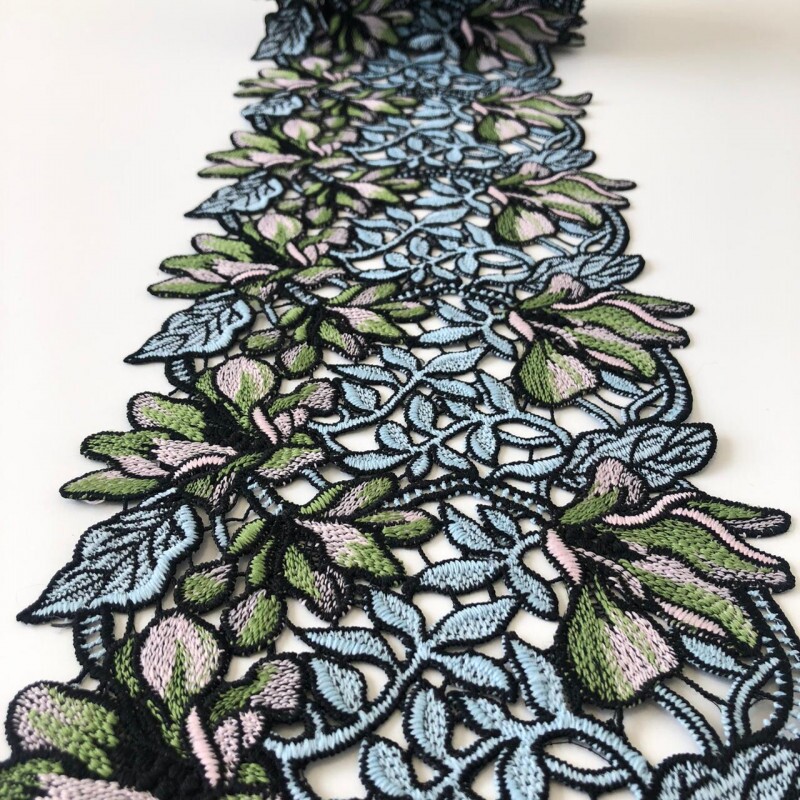 Entremeio de Guipure Flores