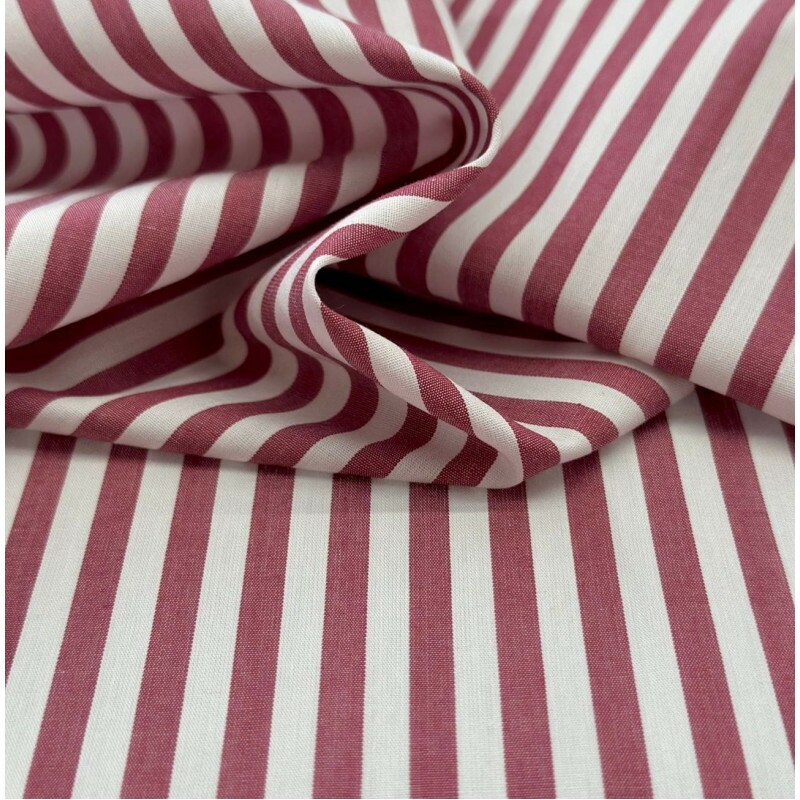 Tricoline Clássico - Fio Tinto - Vermelho - Branco 