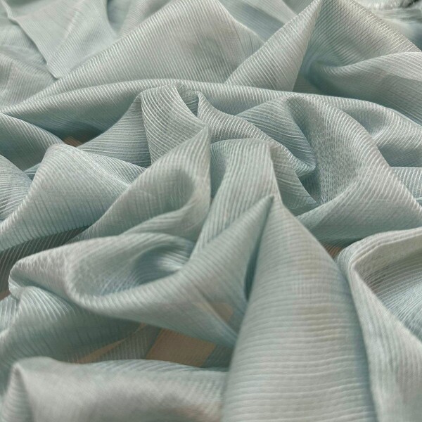 Último Corte - 2,20m - Georgette Filetado Acetinado - Verde Cinzento