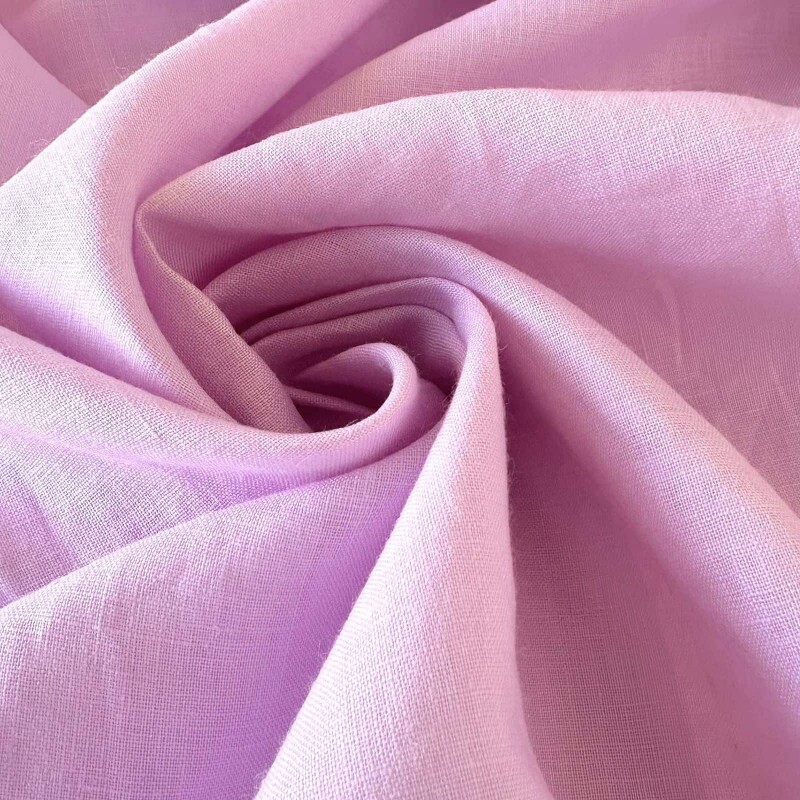 Cambraia de Linho Puro - Levemente Encorpada - Rosa Pastel