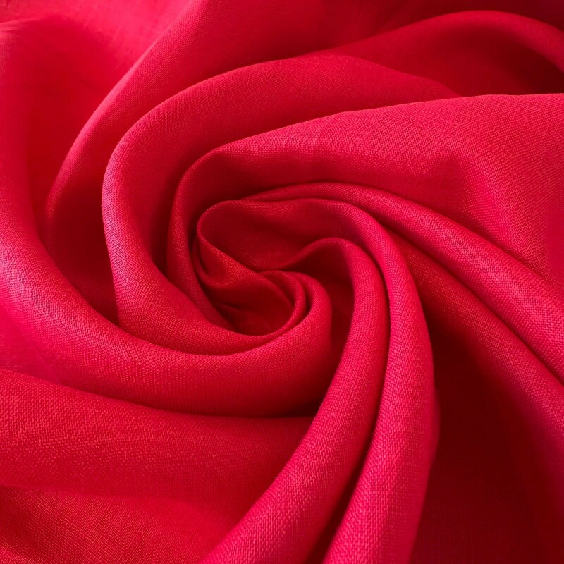 Cambraia de Linho Puro - Levemente Encorpada - Vermelho