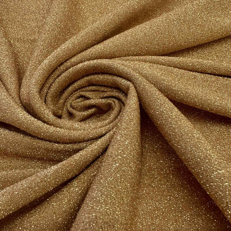 Malha de Algodão com Lurex - Nude / Gold 