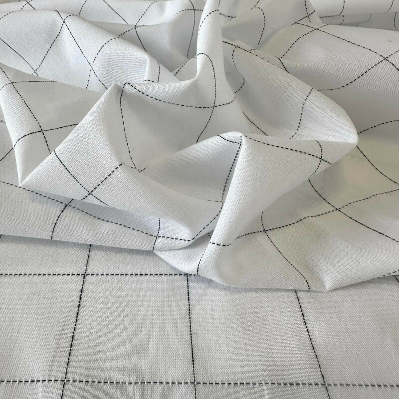 Cambraia Grid Pespontada