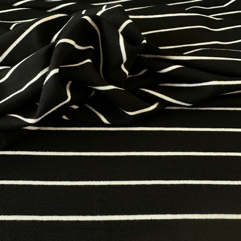 Viscolycra Minimal - Preto e Off - Fio Tinto