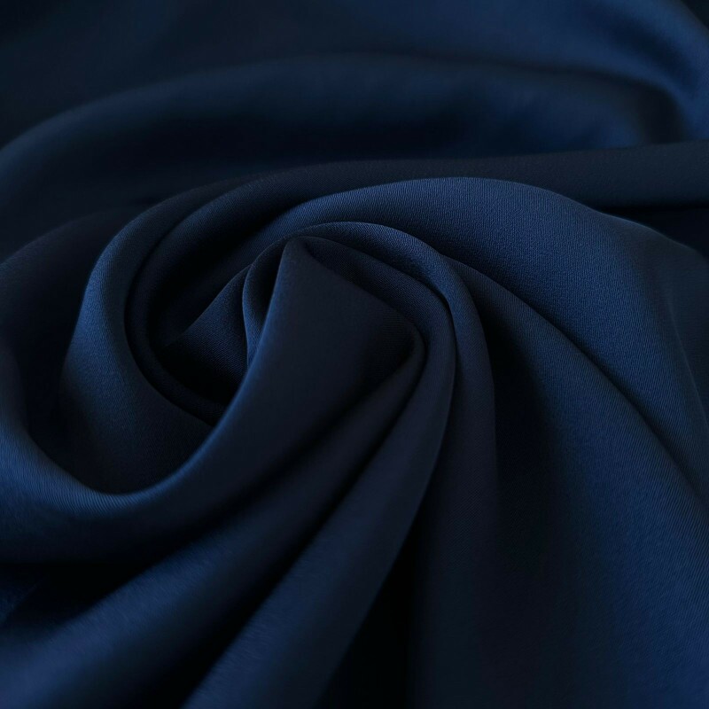 Último Corte - 90cm - Crepe de Viscose Marinho - Dupla Face