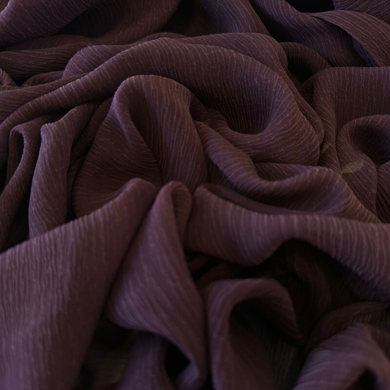 Último Corte - 3m - Chiffon de Seda Pura - Vinho