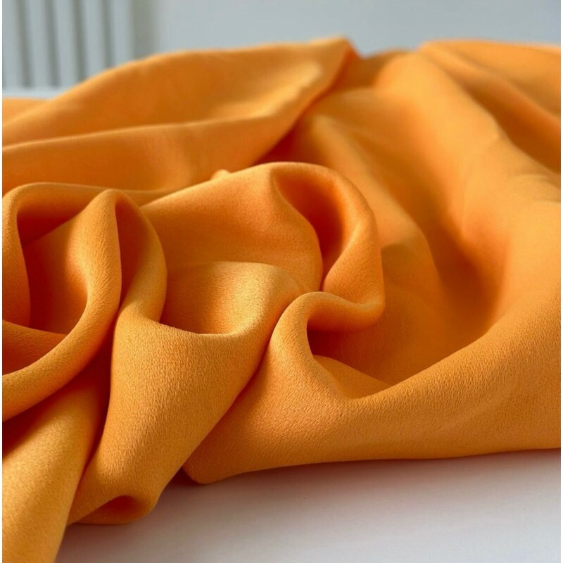 Último Corte - 1,50m - Crepe Patou de Acetato - Amarelo Alaranjado