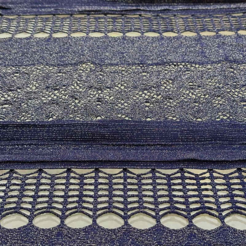 Último Corte - 2,40m - Tricot Lurex Real - Azul 