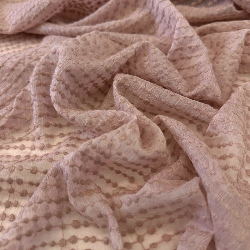 Último Corte - 2,30m - Chiffon Bordado Rose