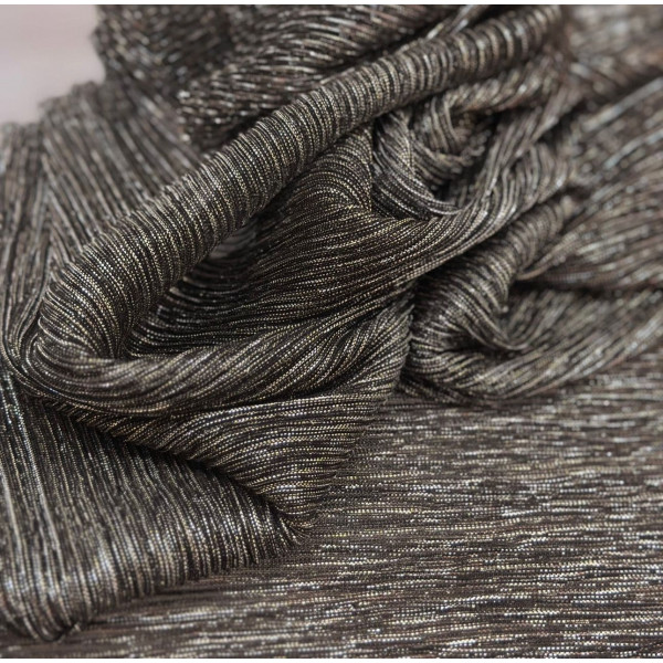 Tule Plisse Metálic - Chumbo / Prata 