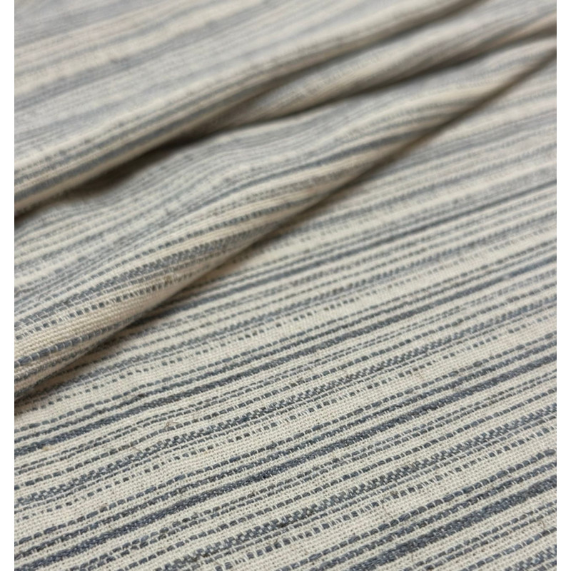 Mandau - Algodão Maquinetado - Crú / Azul Cimento Mandau - Algodão Maquinetado - Crú / Azul Cimento